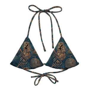 All-over print recycled string bikini top